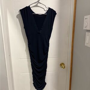 Catherines Black V-Neck Midi Dress